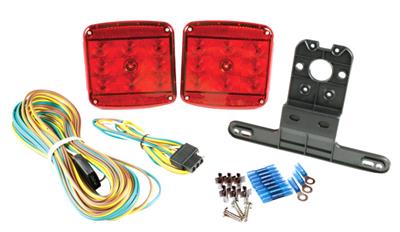 Trailer Light Grote Industries 65880-5 Stop/ Tail/ Turn/ Side-Rear Reflector, Submersible LED, Use With Trailers Less Than 80"es Wide, Includes Two 4.84" x 4.76" Red Lights - Young Farts RV Parts