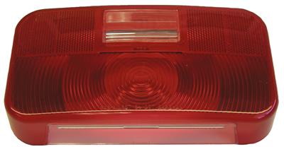 Trailer Light Lens Peterson Mfg. V25924-25 Replacement Lens For Peterson Trailer Light Part Number 25924, Rectangular, Red, Snap-On - Young Farts RV Parts