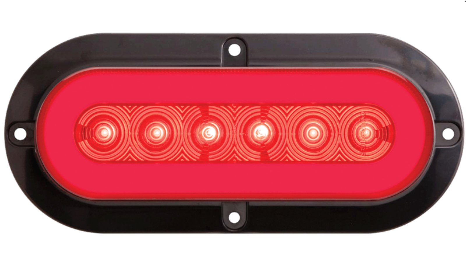 Trailer Light Optronics STL111RFB GloLight „¢, Stop/ Turn/ Tail Light, LED, Oval, Clear, 7-1/2