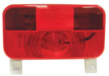 Trailer Light Peterson Mfg. V25923 Stop/ Turn/ Tail Light, Incandescent Bulb, Rectangular, Red, 8-9/16" Length x 4-5/8" Width, With Reflex/ Plate Mounting Bracket - Young Farts RV Parts