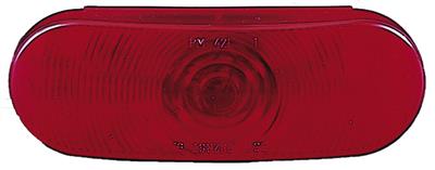 Trailer Light Peterson Mfg. V421R Stop/ Turn/ Tail Light, Incandescent Bulb, Oval, Red Lens, 6-1/2" x 2-1/4" - Young Farts RV Parts