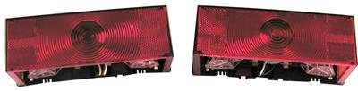 Trailer Light Peterson Mfg. V456 Stop/ Turn/ Tail Light, Curbside, Incandescent Bulb, Rectangular, Red Lens, 8" x 2.88", Single - Young Farts RV Parts