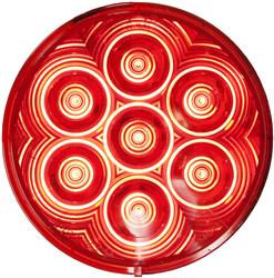 Trailer Light Peterson Mfg. V826KR-7 Stop/ Turn/ Tail Light, LED Bulb, Round, Red Lens, 4" Diameter, With Grommet And 431-491 Plug - Young Farts RV Parts