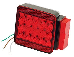 Trailer Light Wesbar 273058 7-Function Tail Light, LED, Red Lens, 5.48" x 4-1/2" x 1.85" Size, Right/Curbside, Submersible With offerings of both incandescent and LED lighting for vehicles and trailers, plus an extensive line of 12 Volt electrical connect - Young Farts RV Parts