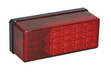 Trailer Light Wesbar 407530 7-Function Tail Light, LED, Rectangular, Red Lens, 8" Length x 2-3/4" Width x 2-7/8" Height, With 3 Wire Plug-In Harness With 12" Wire Leads/ 7" Ring Terminal Ground/ Stainless Steel Mounting Hardware, Right/Curbside With offer - Young Farts RV Parts