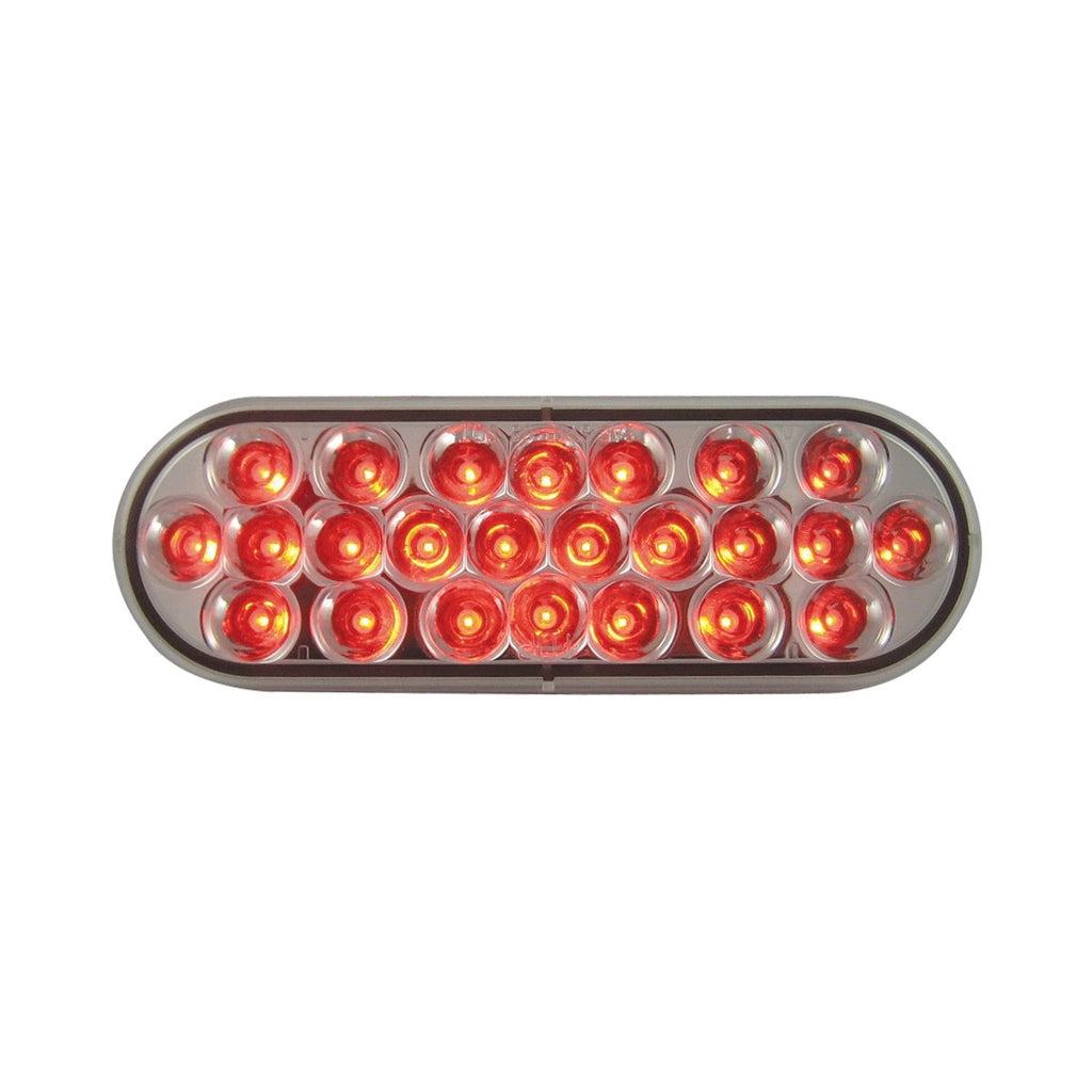 Uni-Bond LED2238C-24R - 6.5" x 2.25" Side Marker 24 x LED Light Clear/Red - Young Farts RV Parts