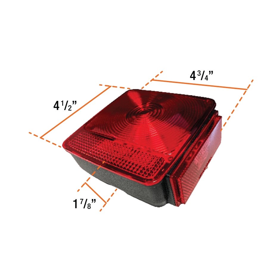 Uni-Bond LTL4141L - LED Submersible S/T/T/L Lamp Red For Under 80" Vehicle - Young Farts RV Parts
