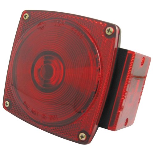 Uni-Bond TL5441 - 5" x 4.5" Rectangle Rear Submersible Trailer Light Red - Young Farts RV Parts