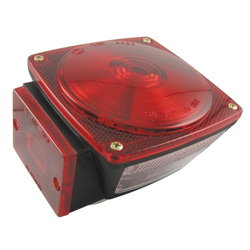 Uni-Bond TL5441L - 5" x 4.5" Rectangle Rear Submersible Trailer Light Red - Young Farts RV Parts