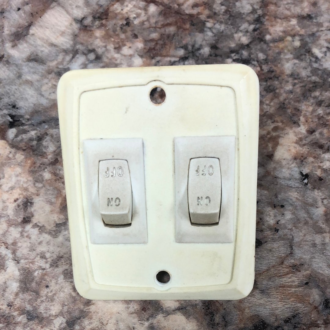 Used 12v RV Double Light Switch - Young Farts RV Parts