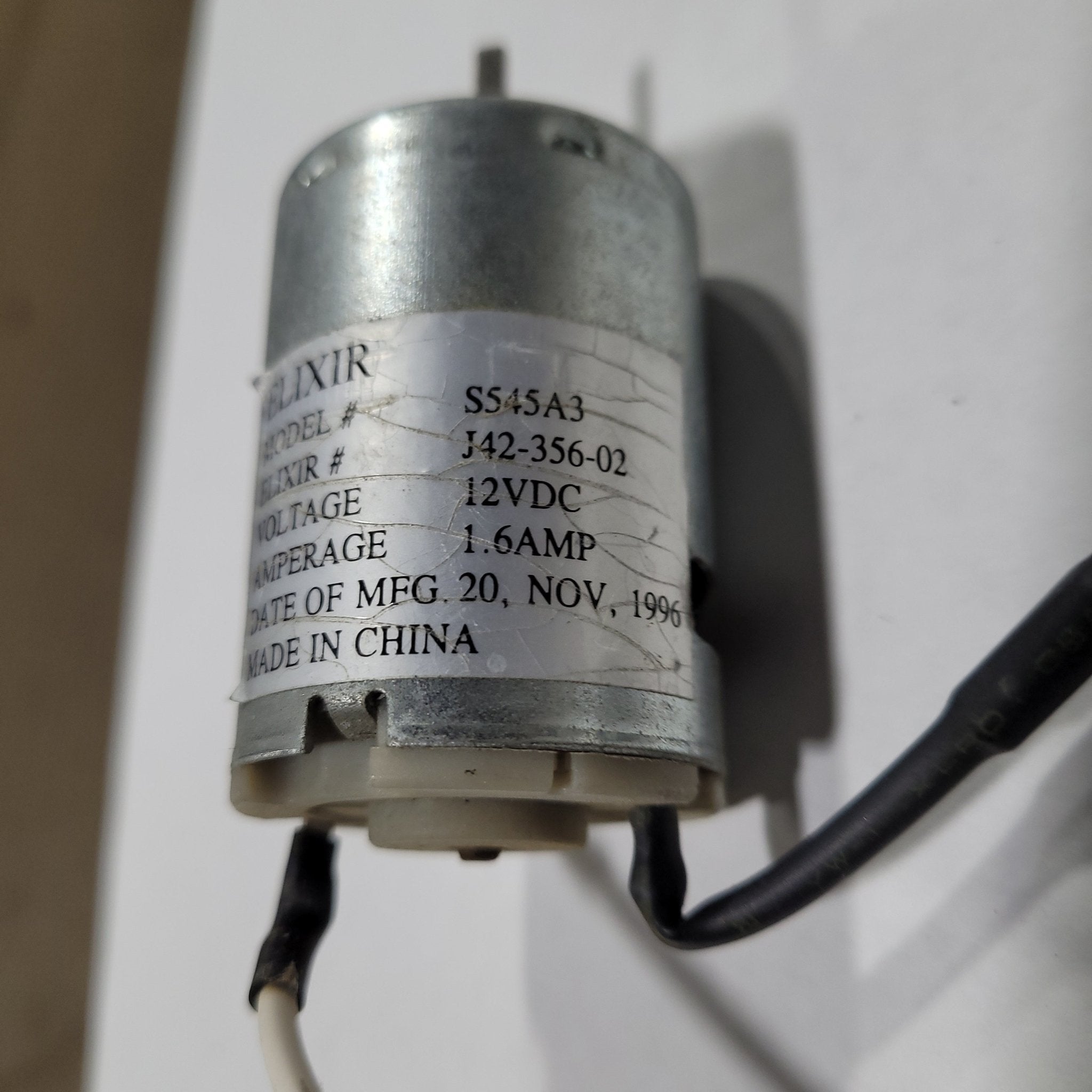 Used 12V Vent Motor ELIXIR J42-356-02 - Young Farts RV Parts