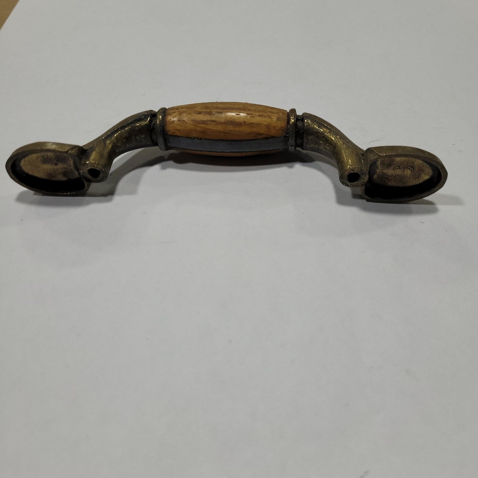 Used Antiqued Bronze (with wooden center) Cabinet Handle With 3