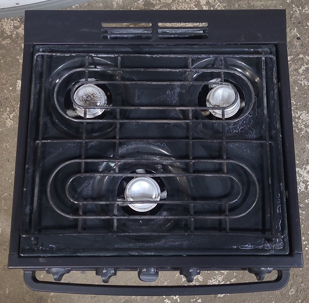 Used Atwood / Wedgewood range stove 3-burner - R-W2130BBP - Young Farts RV Parts
