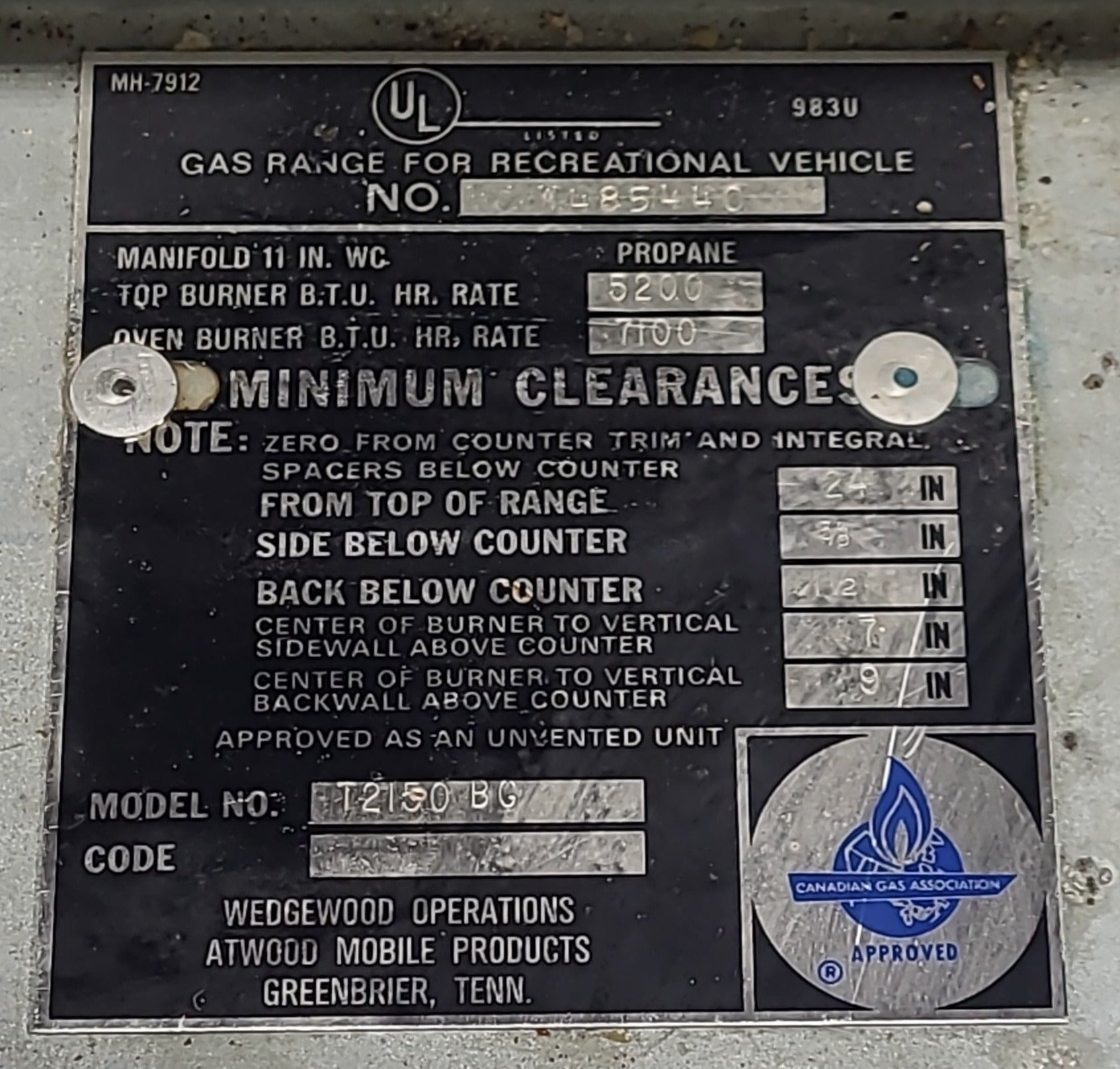 Used Atwood / Wedgewood range stove 4-burner Retro/ Vintage - T2150 BG - Young Farts RV Parts