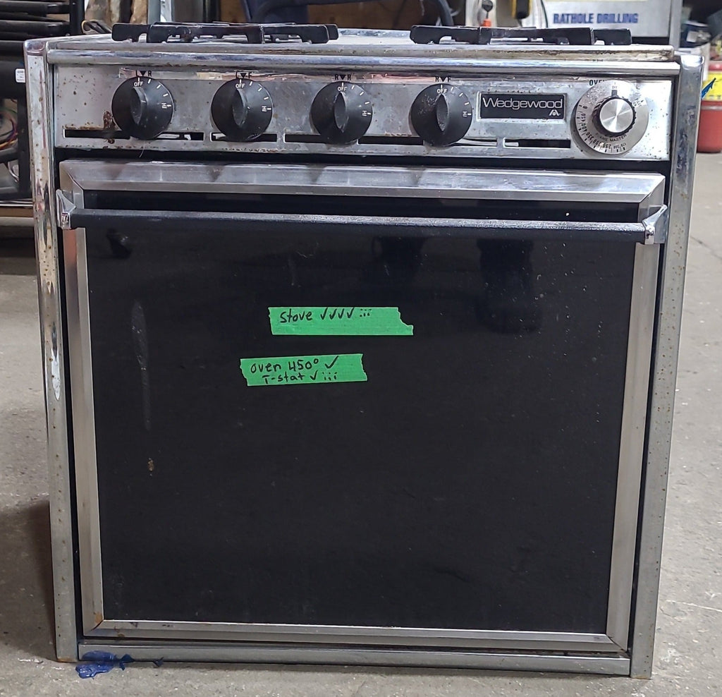 Used Atwood / Wedgewood range stove 4-burner Retro/ Vintage | T2150 BG - Young Farts RV Parts