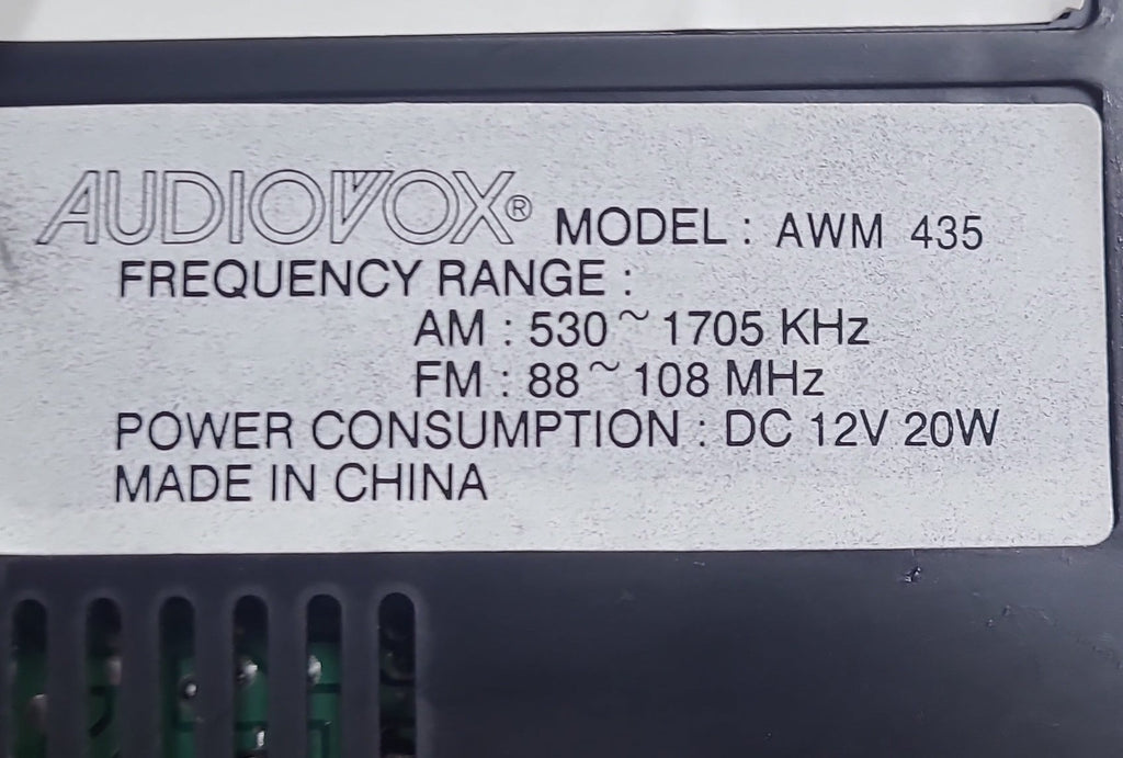 Used Audiovox RV Radio Model AWM435 - Young Farts RV Parts