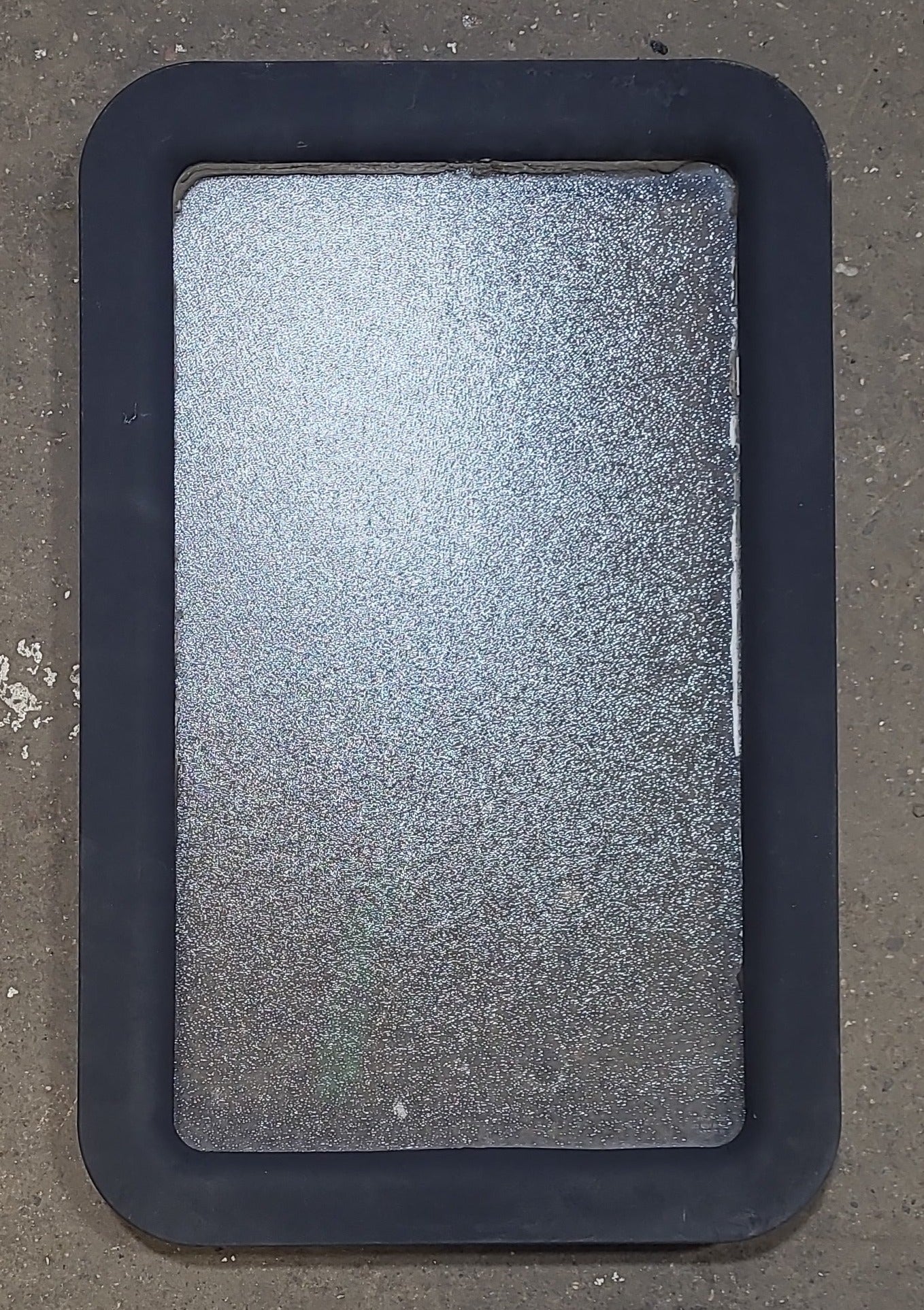 Used Black Entry door window : 24 3/4" x 15 3/4" - Young Farts RV Parts