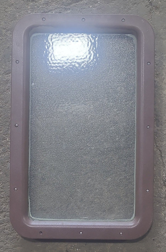 Used Black Entry door window : 24 3/4" x 15 3/4" - Young Farts RV Parts