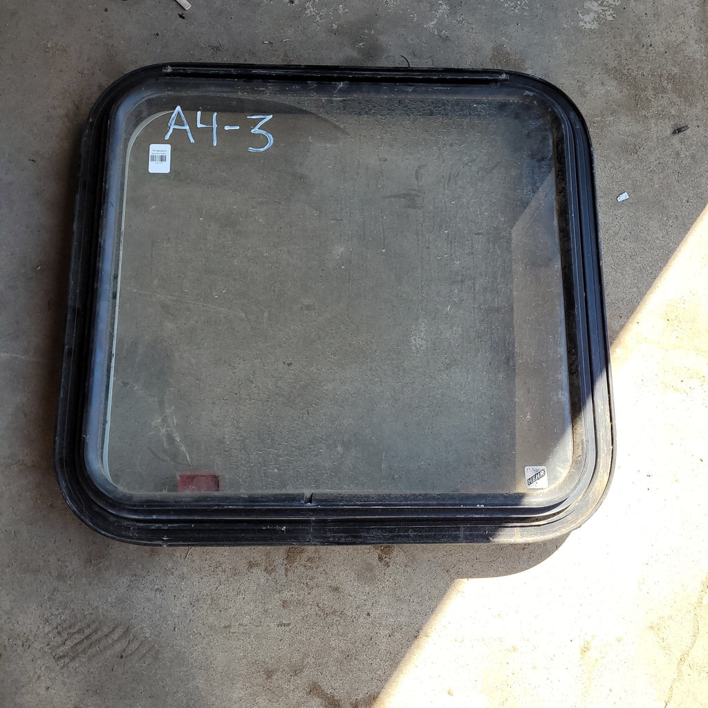 Used Black Radius Emergency Opening Window : 21 1/2 X 24 X 2" D - Young Farts RV Parts