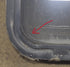 Used Black Radius Emergency Opening Window : 26 1/4" W x 34 1/4" H x 1 7/8" D - Young Farts RV Parts