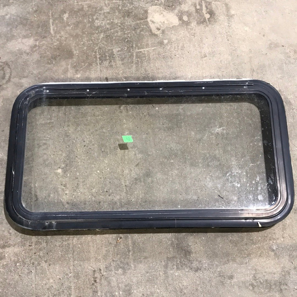 Used Black Radius Emergency Opening Window : 35 1/2" W X 18 1/2" H X 2" D - Young Farts RV Parts
