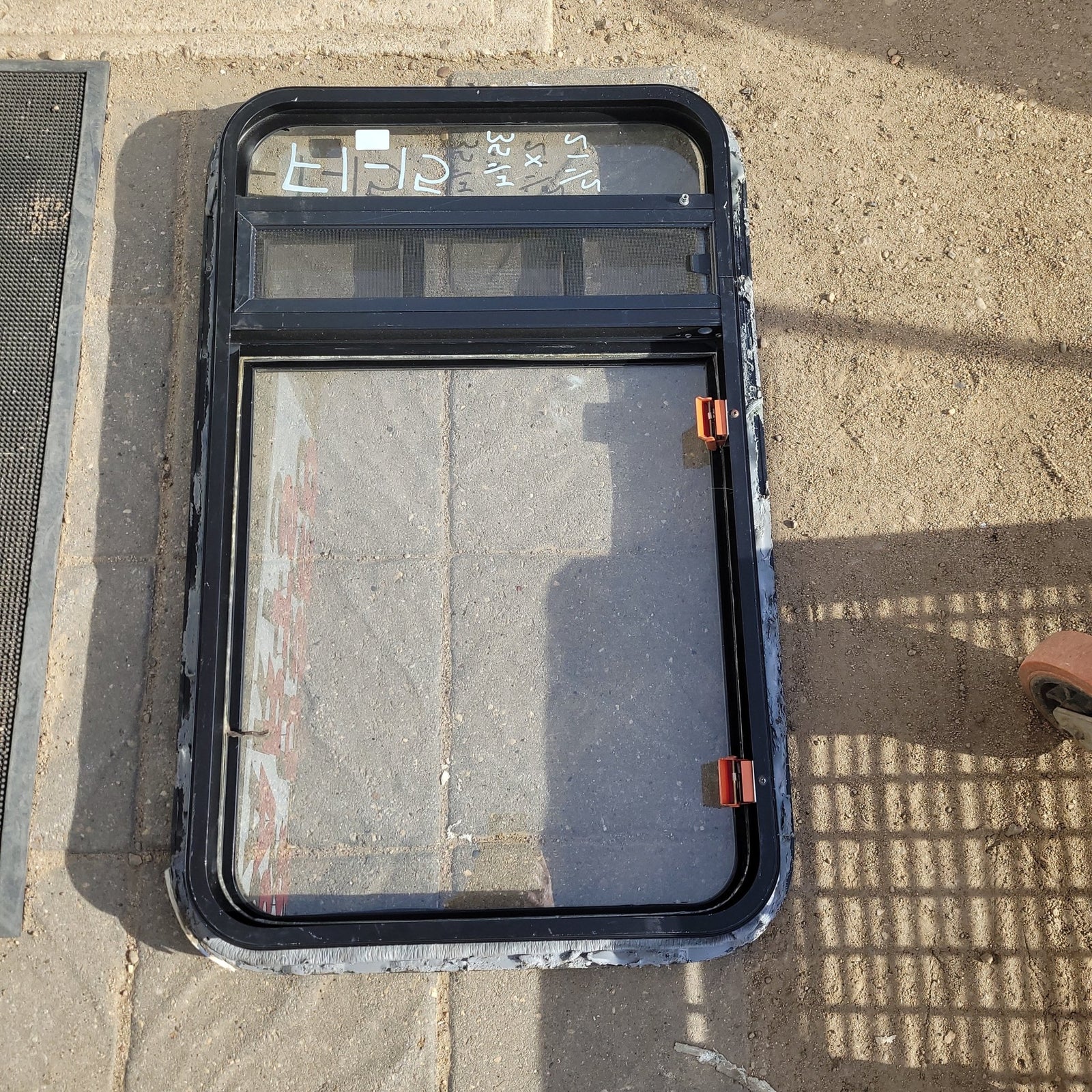 Used Black Radius Emergency Opening Window : 35 1/4 X 21 1/2 X 2