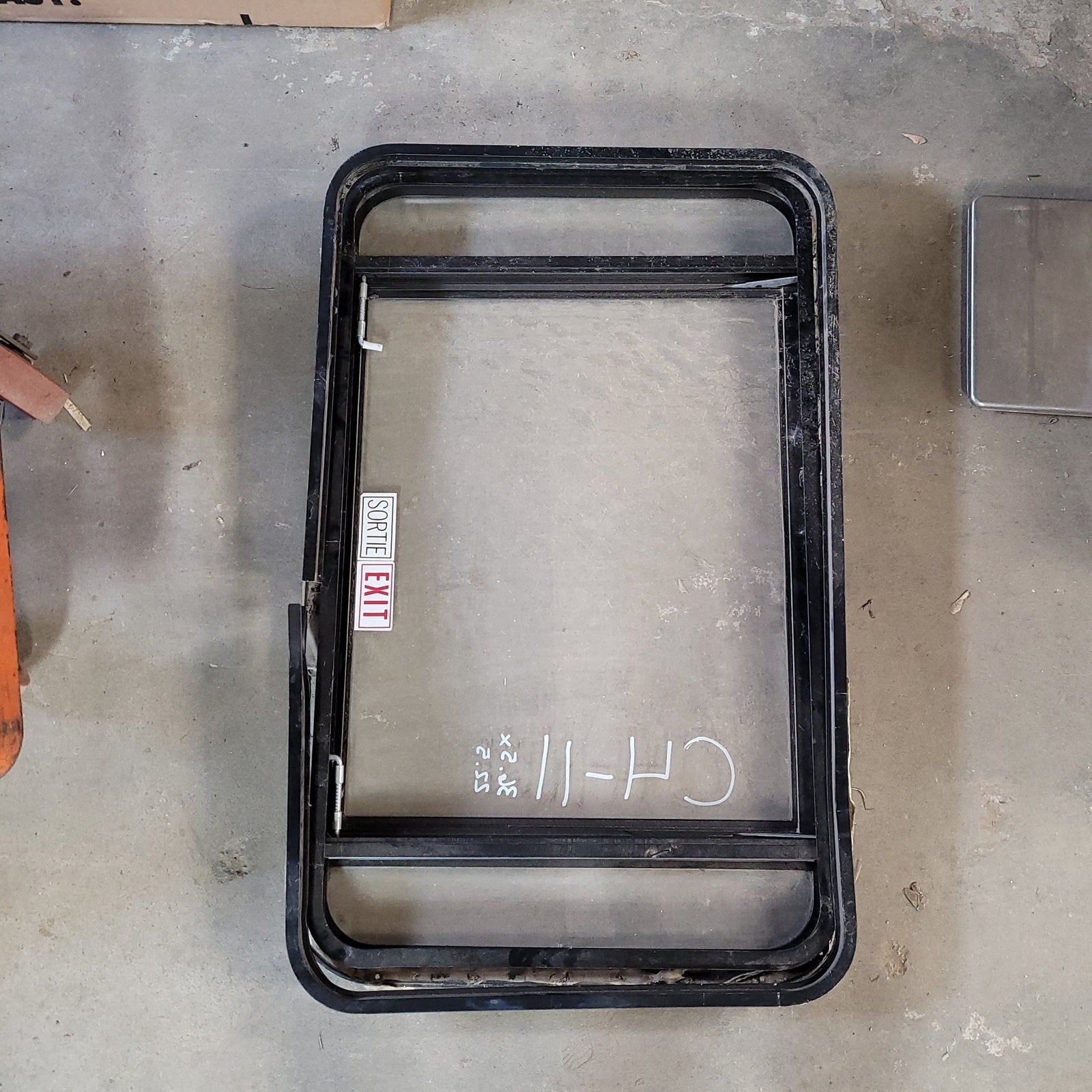Used Black Radius Emergency Opening Window : 36 1/2 X 22 1/2 X 2