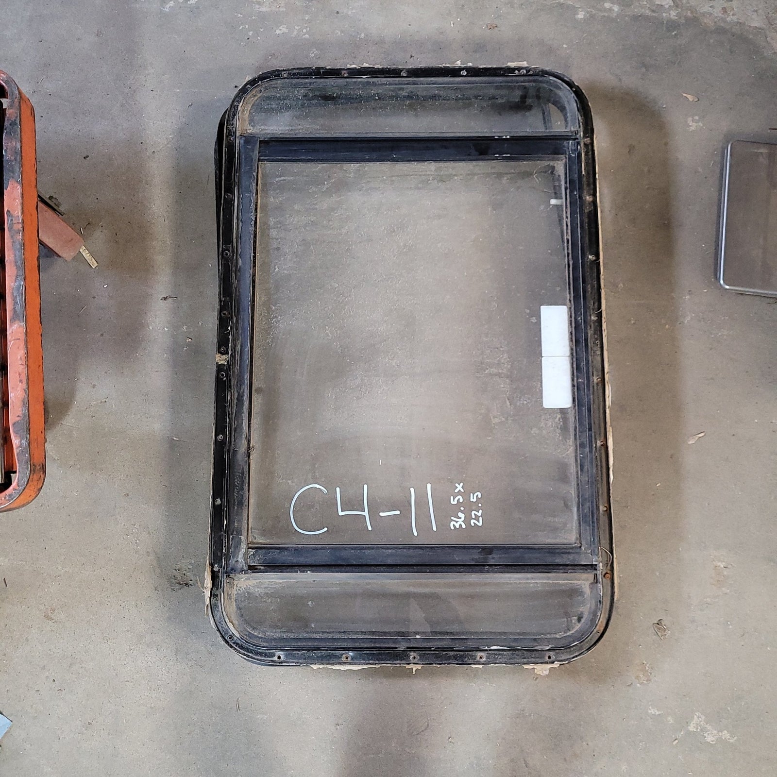 Used Black Radius Emergency Opening Window : 36 1/2 X 22 1/2 X 2