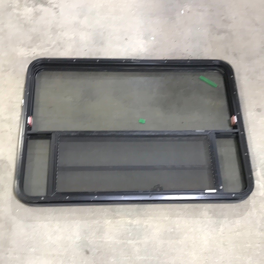 Used Black Radius Emergency Opening Window : 47 1/2" W x 34 1/2" H x 2" D - Young Farts RV Parts