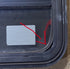 Used Black Radius Emergency Opening Window : 47 1/2" W x 35 1/4" H x 1 3/4" D - Young Farts RV Parts