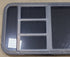 Used Black Radius Emergency Opening Window : 47 1/4" W x 22 1/2" H x 1 3/4" D - Young Farts RV Parts