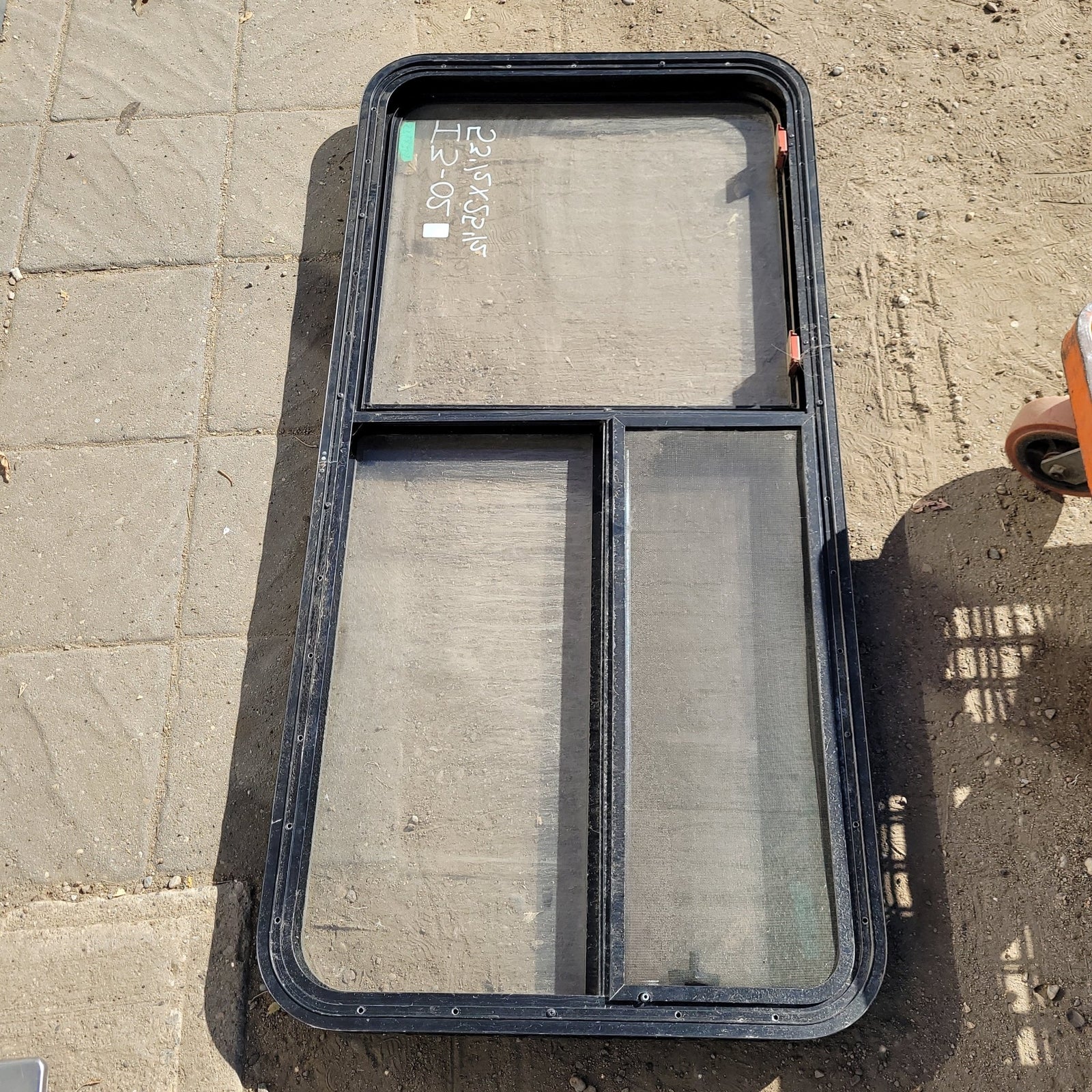 Used Black Radius Emergency Opening Window : 53 1/2 X 25 1/2 X 2