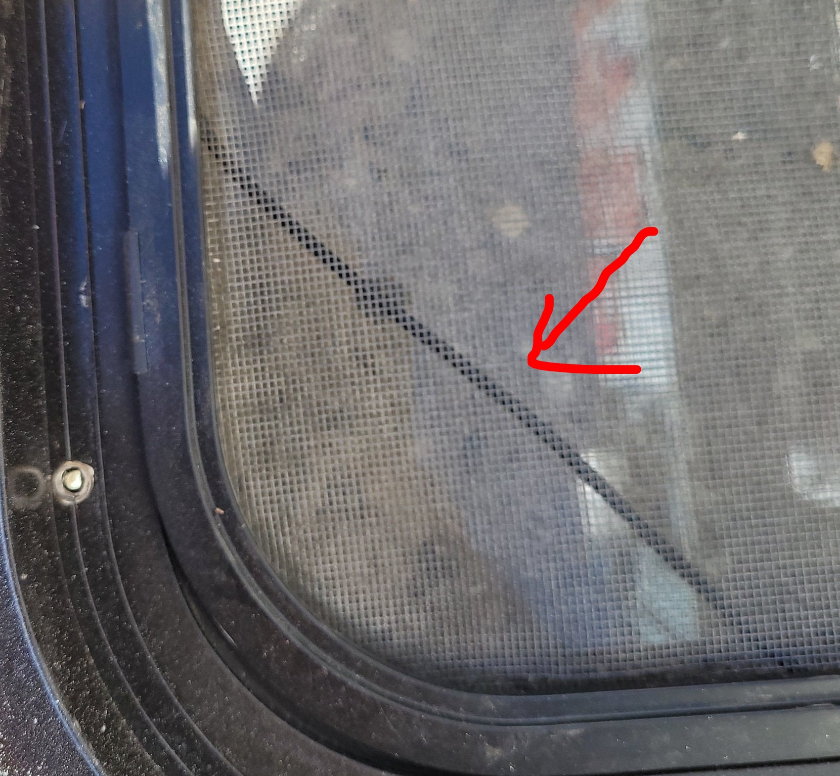 Used Black Radius Emergency Opening Window : 55 1/4 X 25 1/4 X 2" D - Young Farts RV Parts