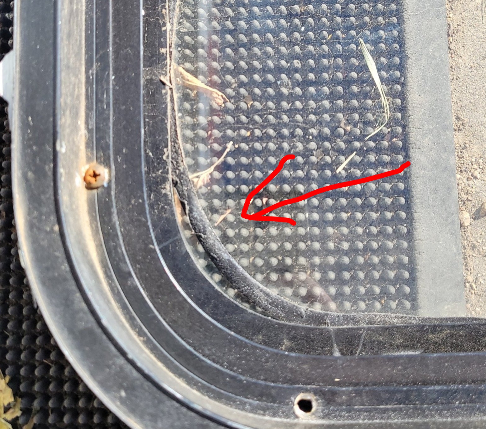 Used Black Radius Emergency Opening Window : 55 1/4 X 25 1/4 X 2" D - Young Farts RV Parts