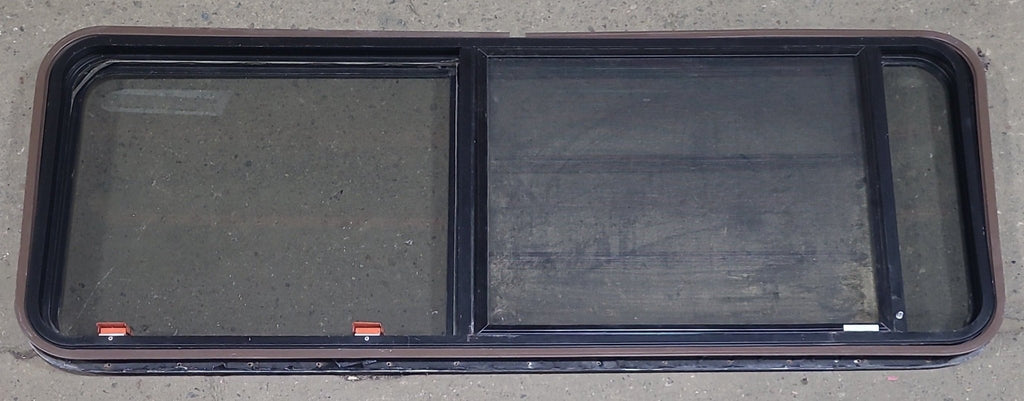 Used Black Radius Emergency Opening Window : 60 3/4" W x 23" H x 1 3/8" D - Young Farts RV Parts