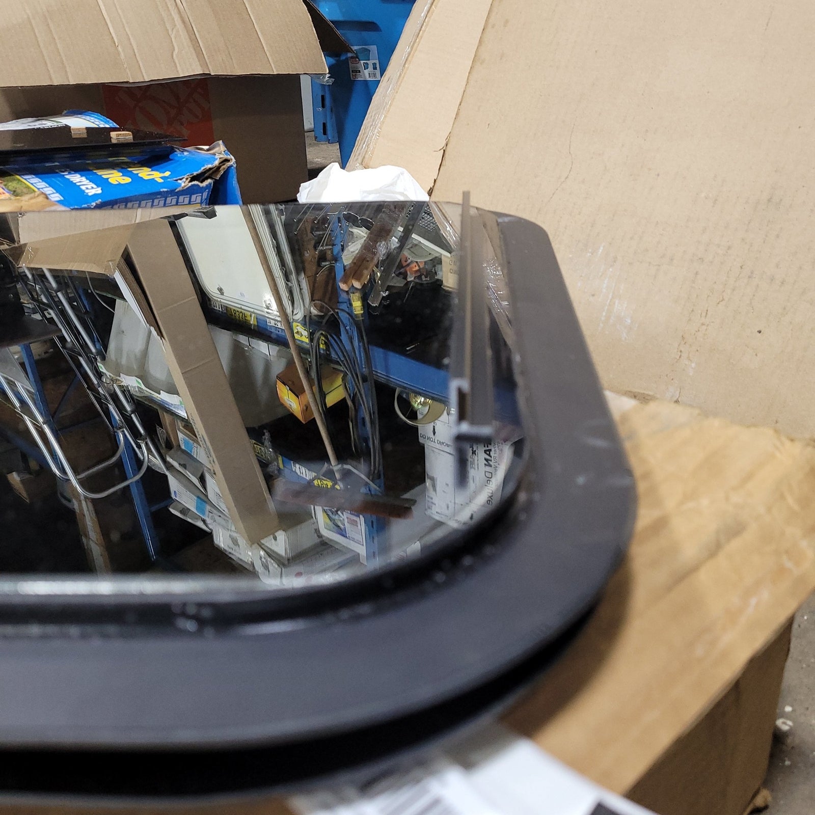 Used Black Radius Frameless Opening Window : 19 1/4