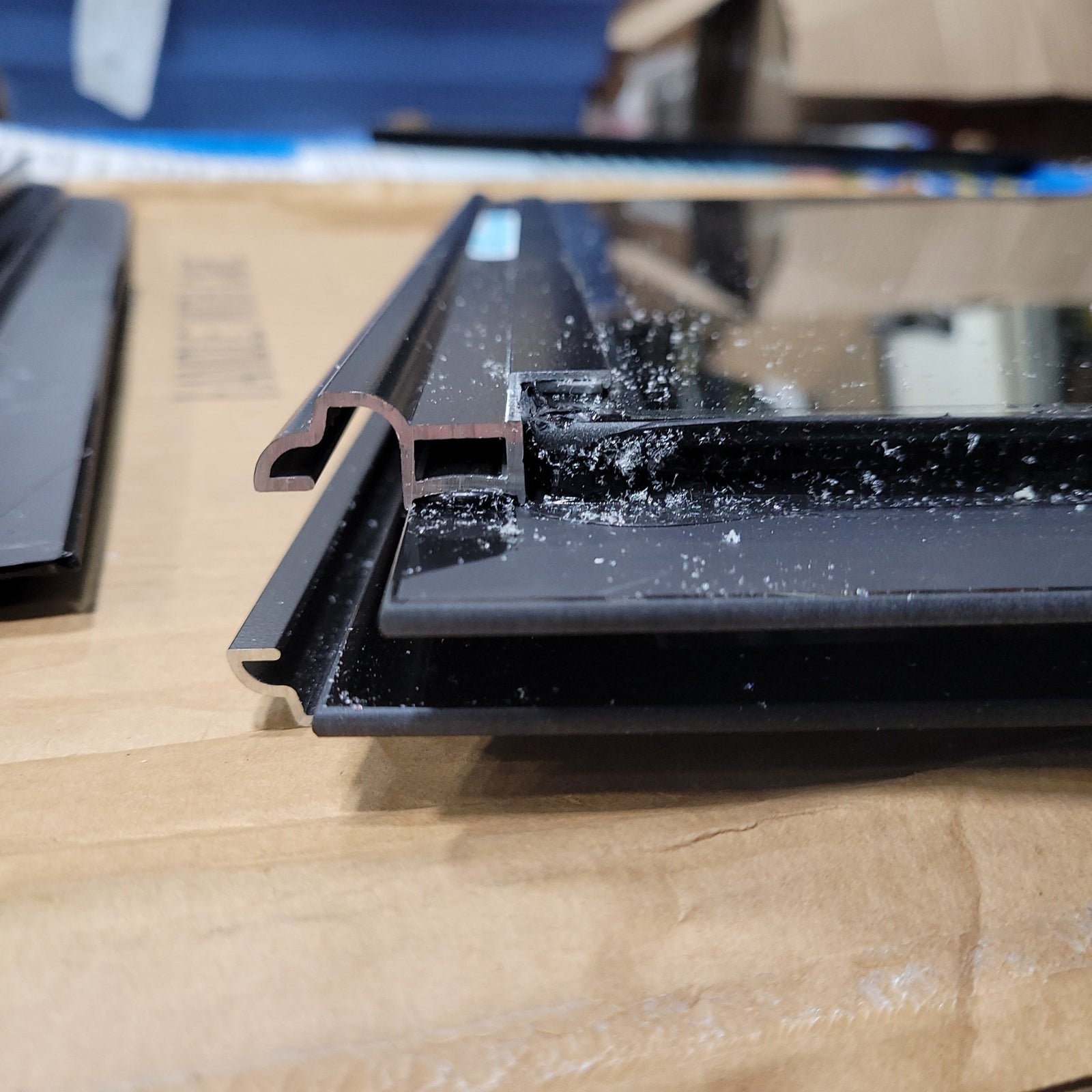 Used Black Radius Frameless Opening Window : 19 1/4