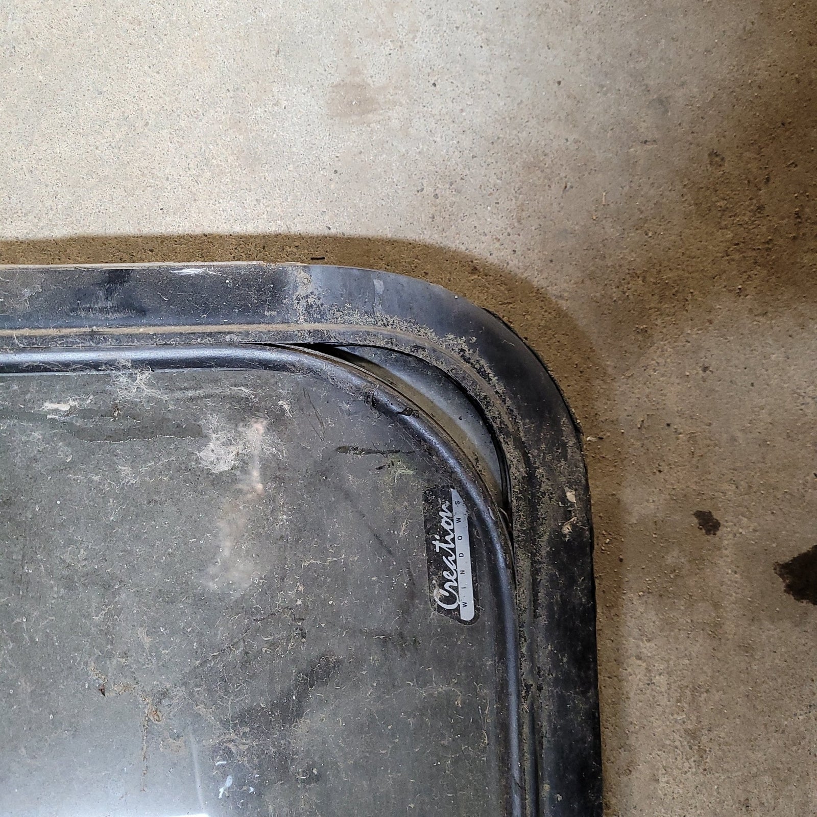 Used Black Radius Non-Opening Window : 14 1/4 X 41 1/2 X 2