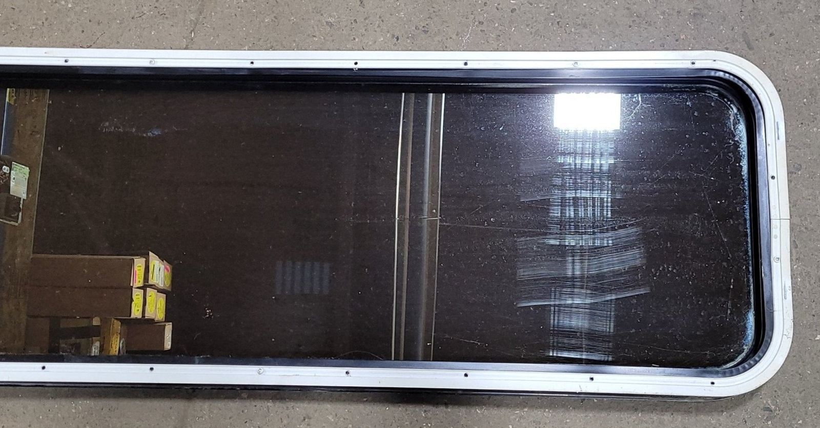 Used Black Radius Non-Opening Window : 16 3/4