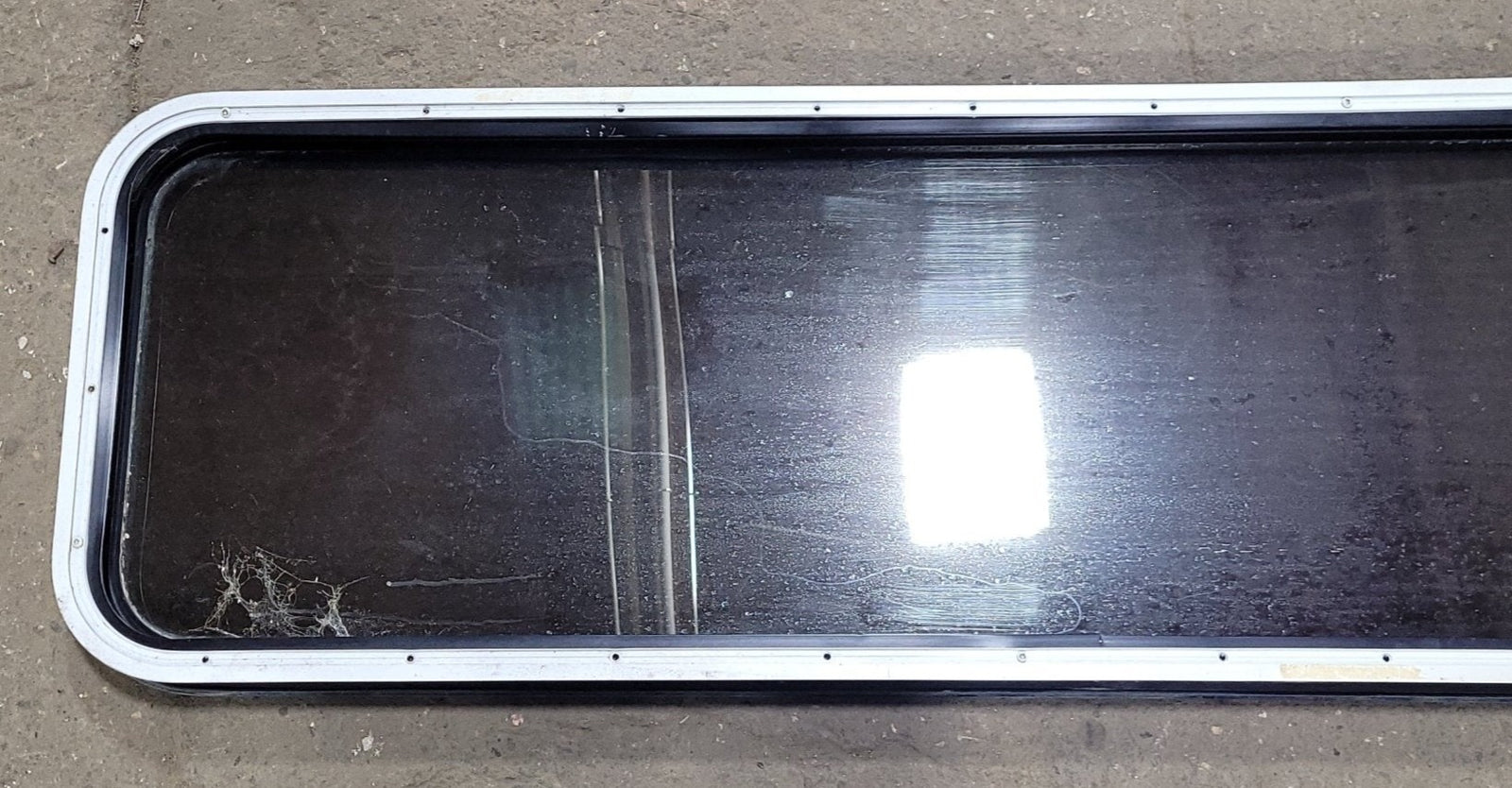 Used Black Radius Non-Opening Window : 16 3/4