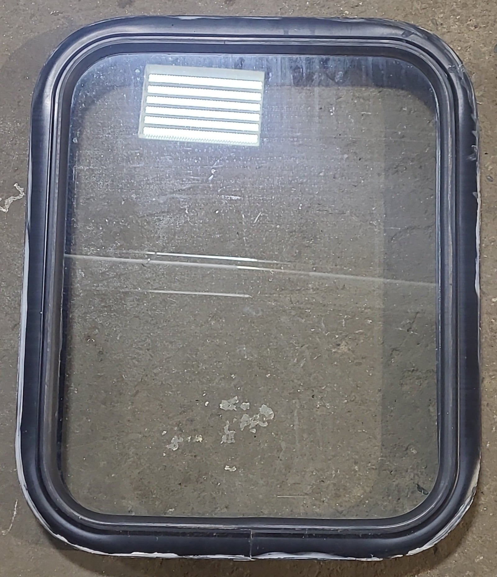 Used Black Radius Non Opening Window : 17 1/2