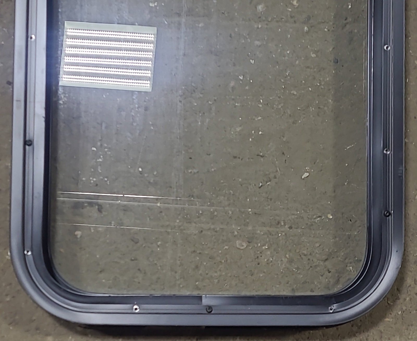 Used Black Radius Non Opening Window : 17 1/2