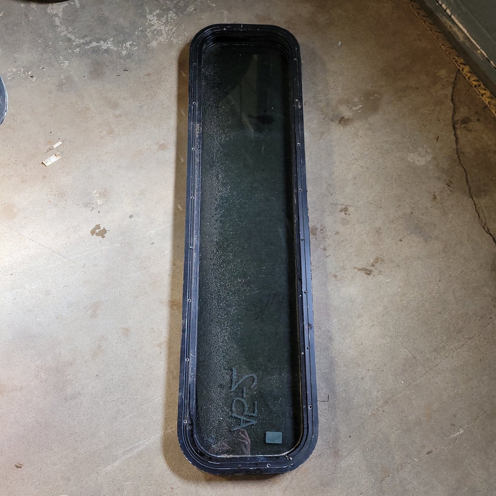 Used Black Radius Non-Opening Window : 17 3/4 X 47 3/4 X 2