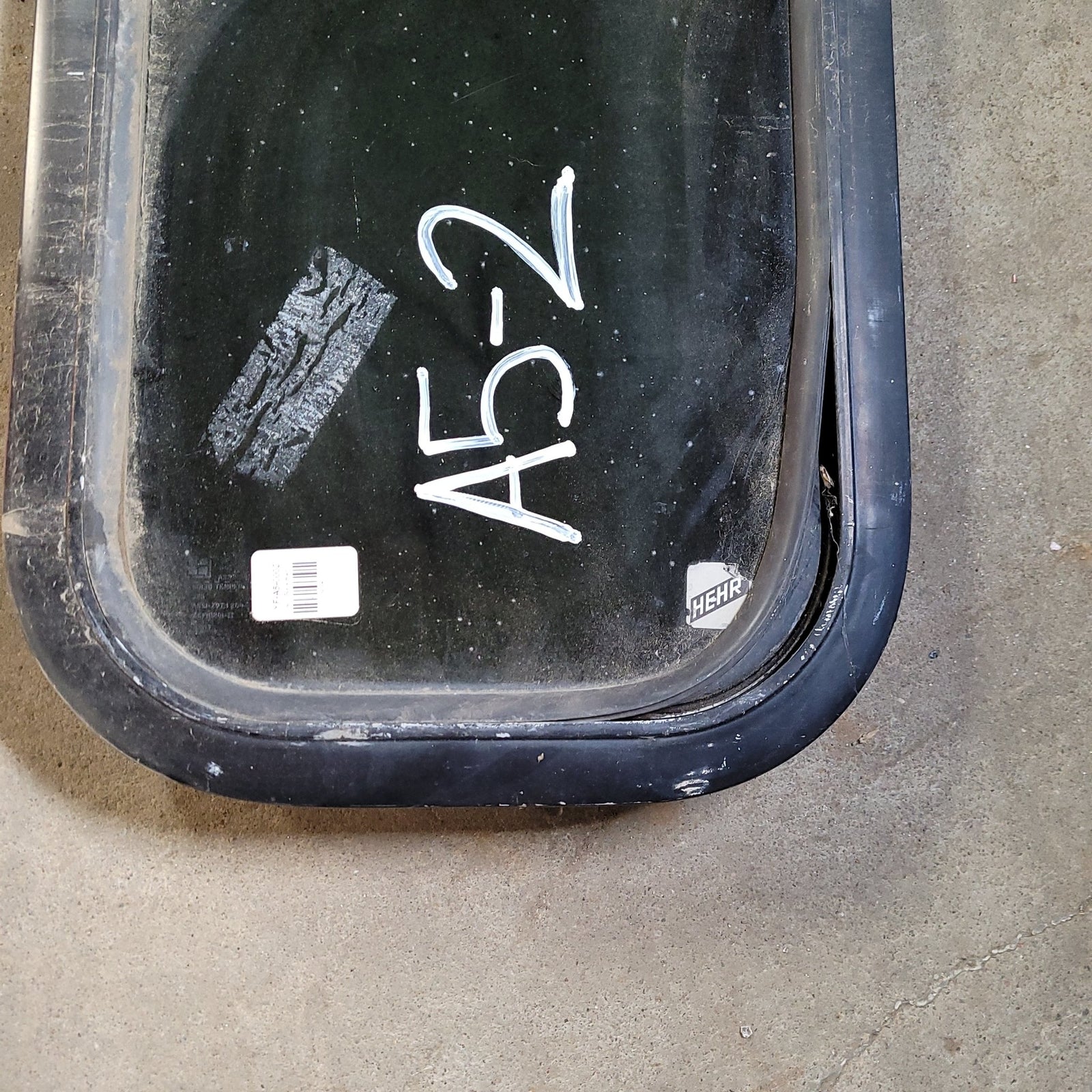 Used Black Radius Non-Opening Window : 17 3/4 X 47 3/4 X 2