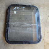 Used Black Radius Non-Opening Window : 19 1/2 X 24 X 2