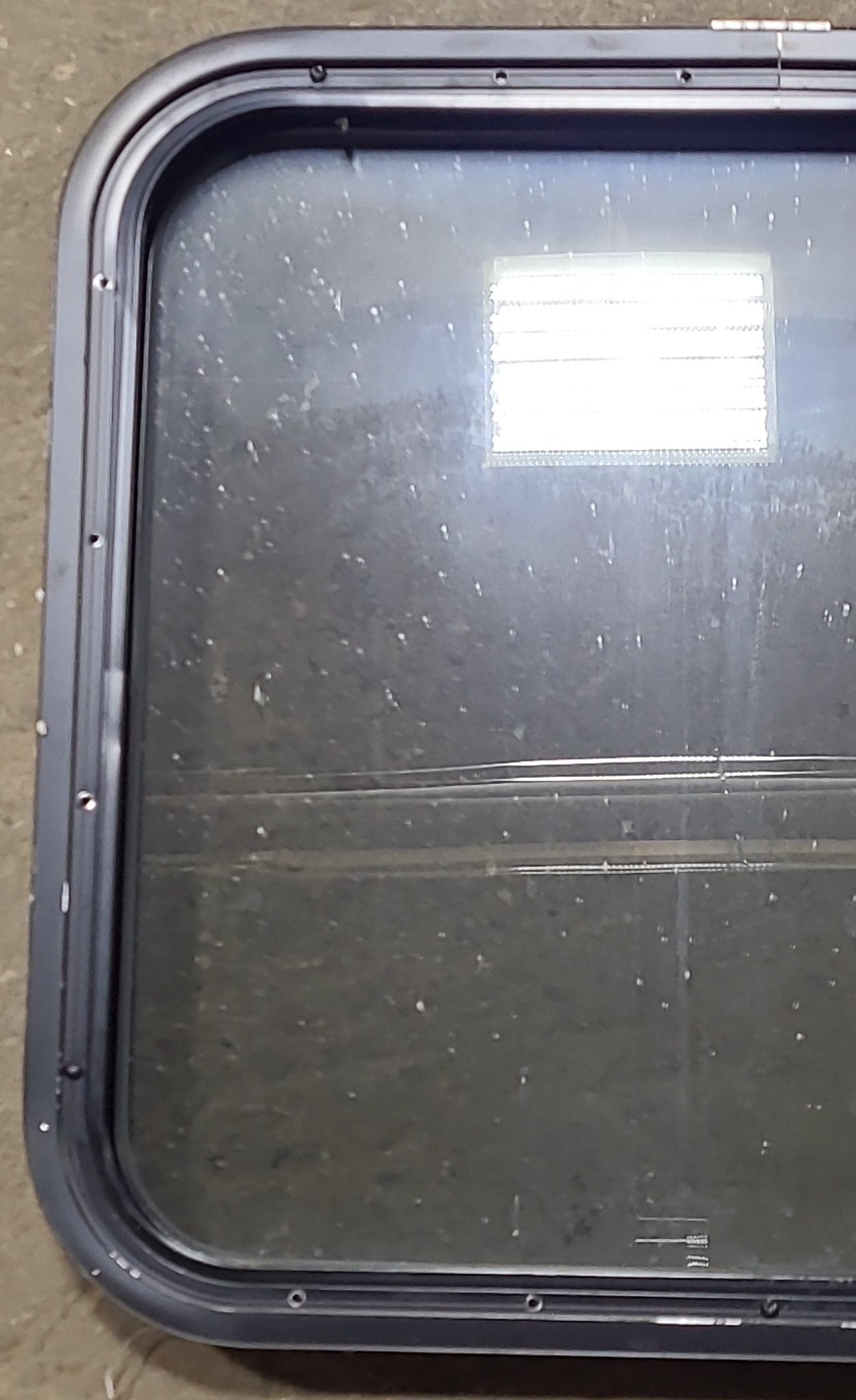 Used Black Radius Non Opening Window : 23 1/2