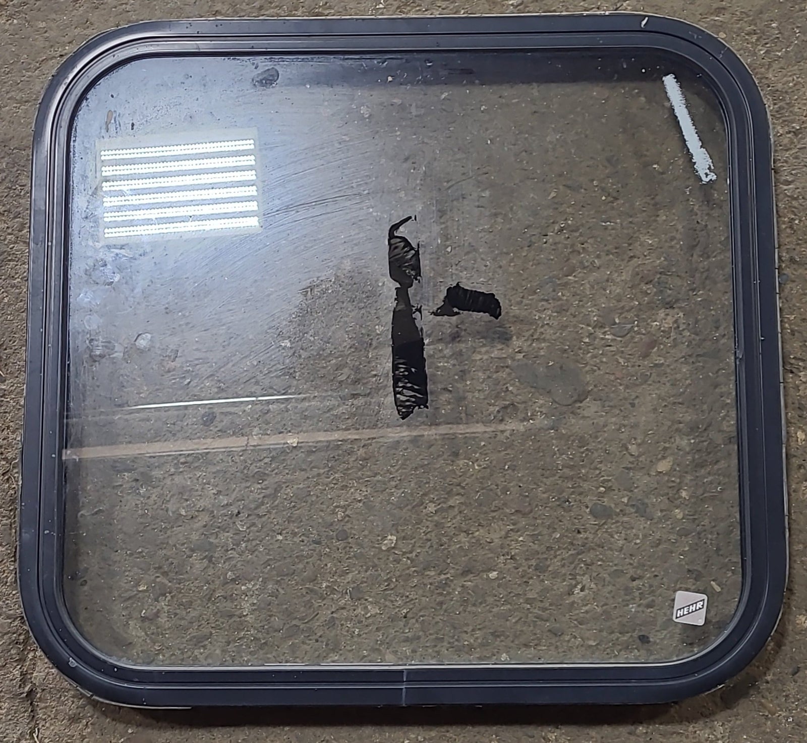 Used Black Radius Non Opening Window : 23 1/2