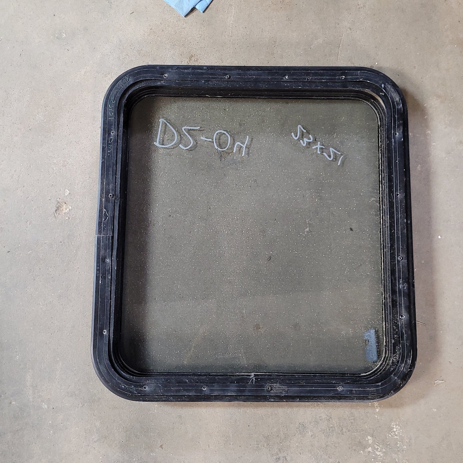 Used Black Radius Non-Opening Window : 23 X 21 X 2