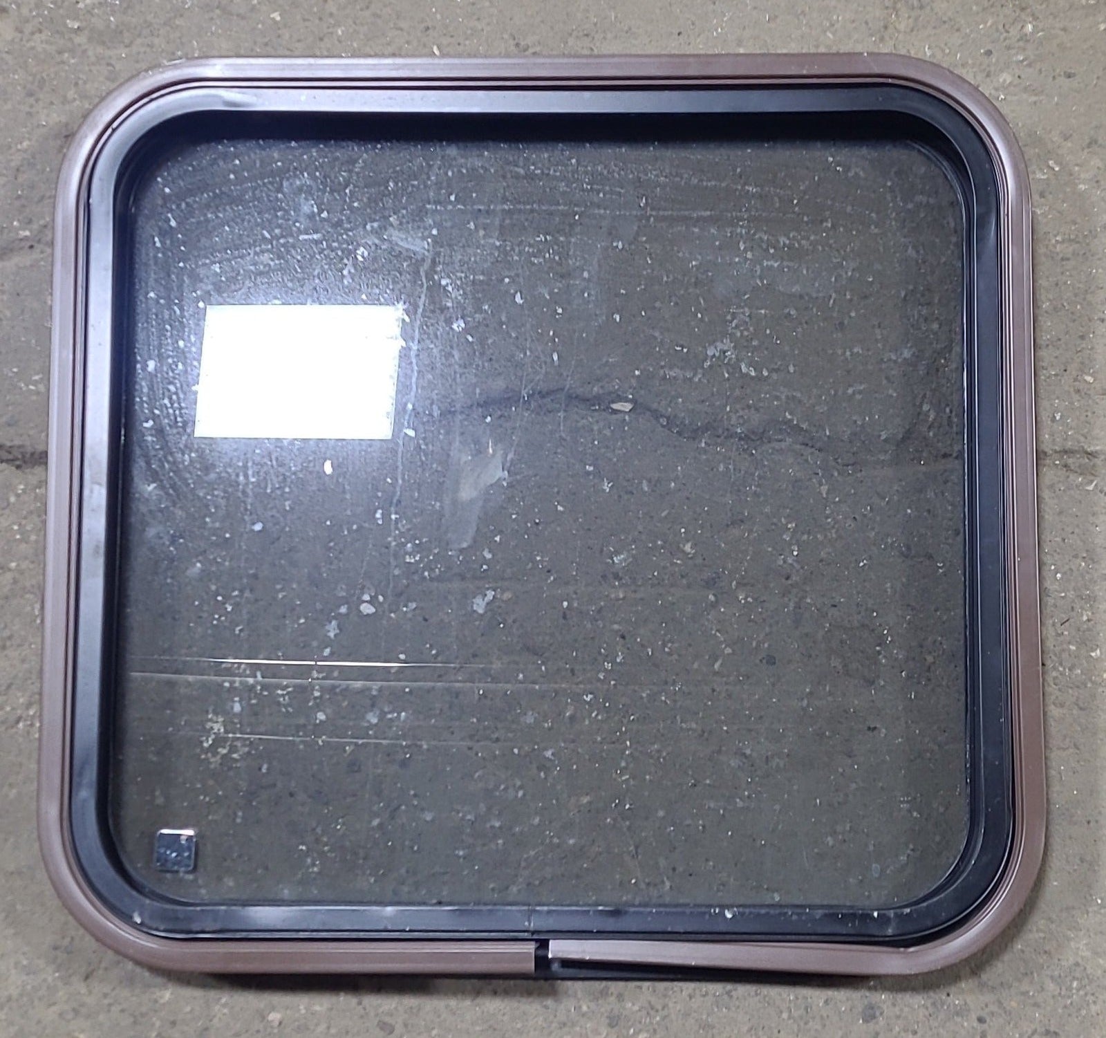 Used Black Radius Non Opening Window : 24 1/2