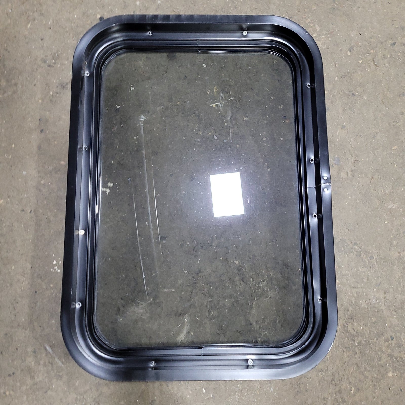 Used Black Radius Non-Opening Window : 24 1/2